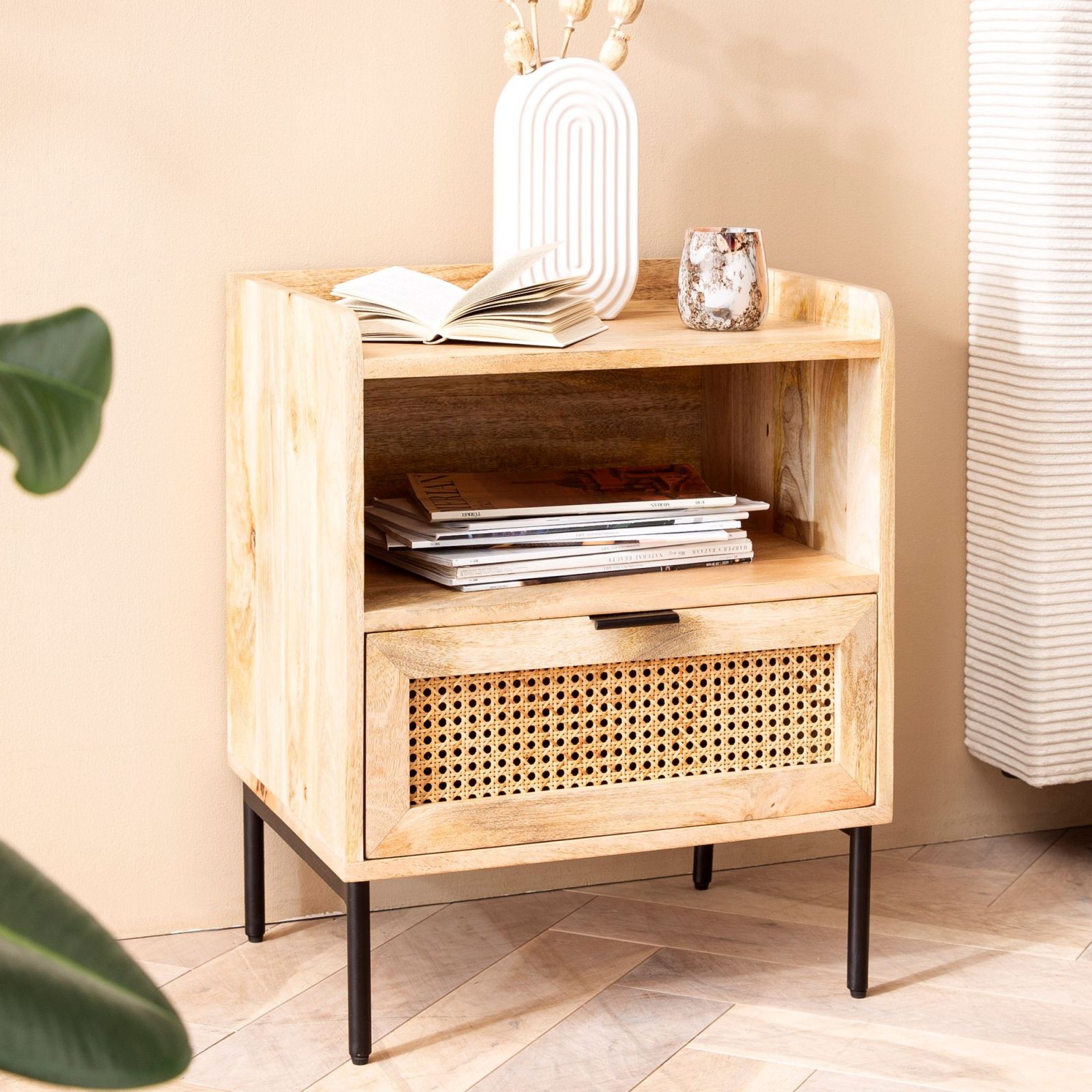 Nachtkonsole - Mango Massivholz - 60 cm hoch