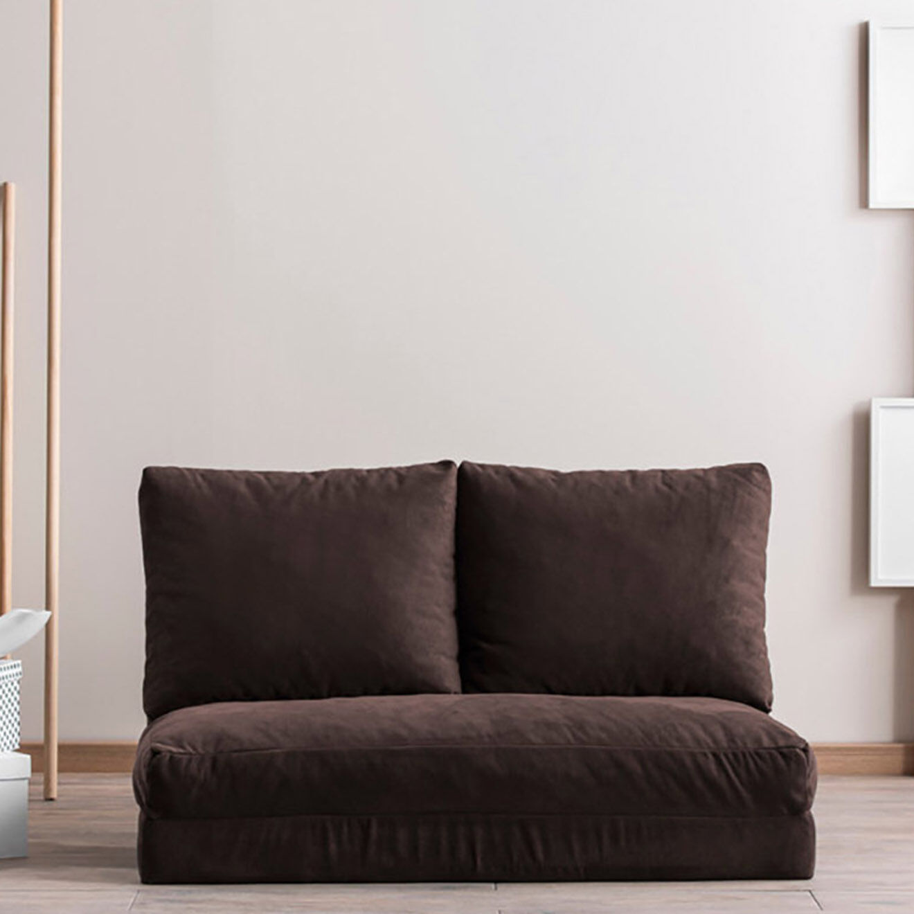 Homitis Banquette Convertible 2 places Taida marron - 120x68x26 cm