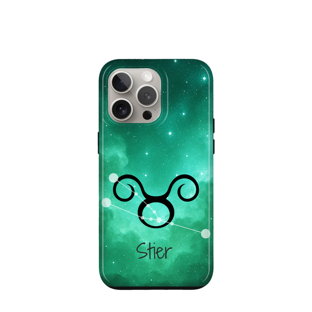 iPhone 15 Pro Max Hybrid (Kunststoff / Gummi) Hülle Stier 2 - Grün