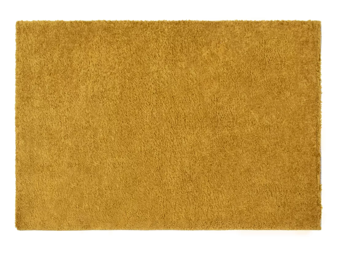 Tapis shaggy à poils longs - 160 x 230 cm - Jaune moutarde - MILINIO