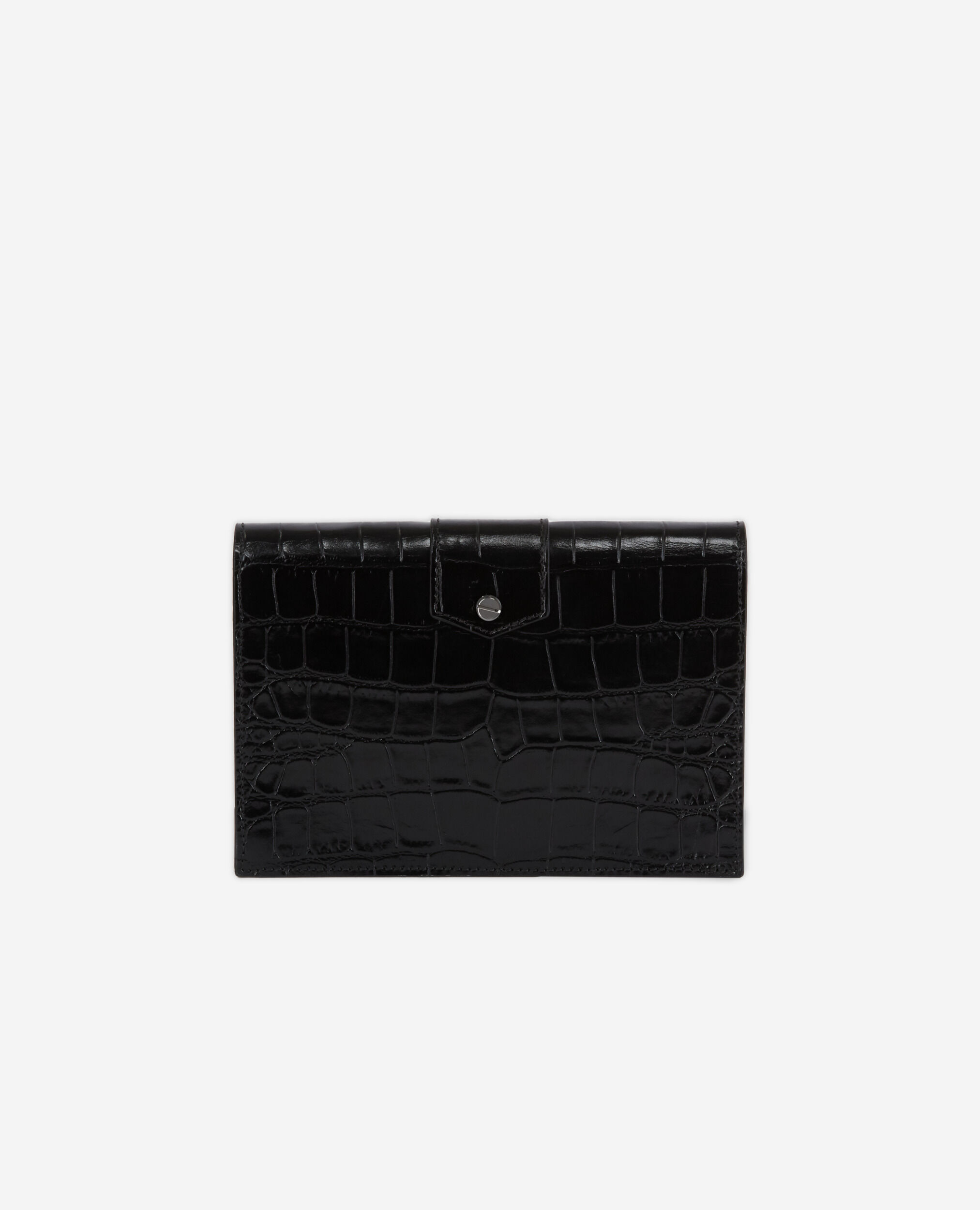 Pochette Emily medium en cuir noir