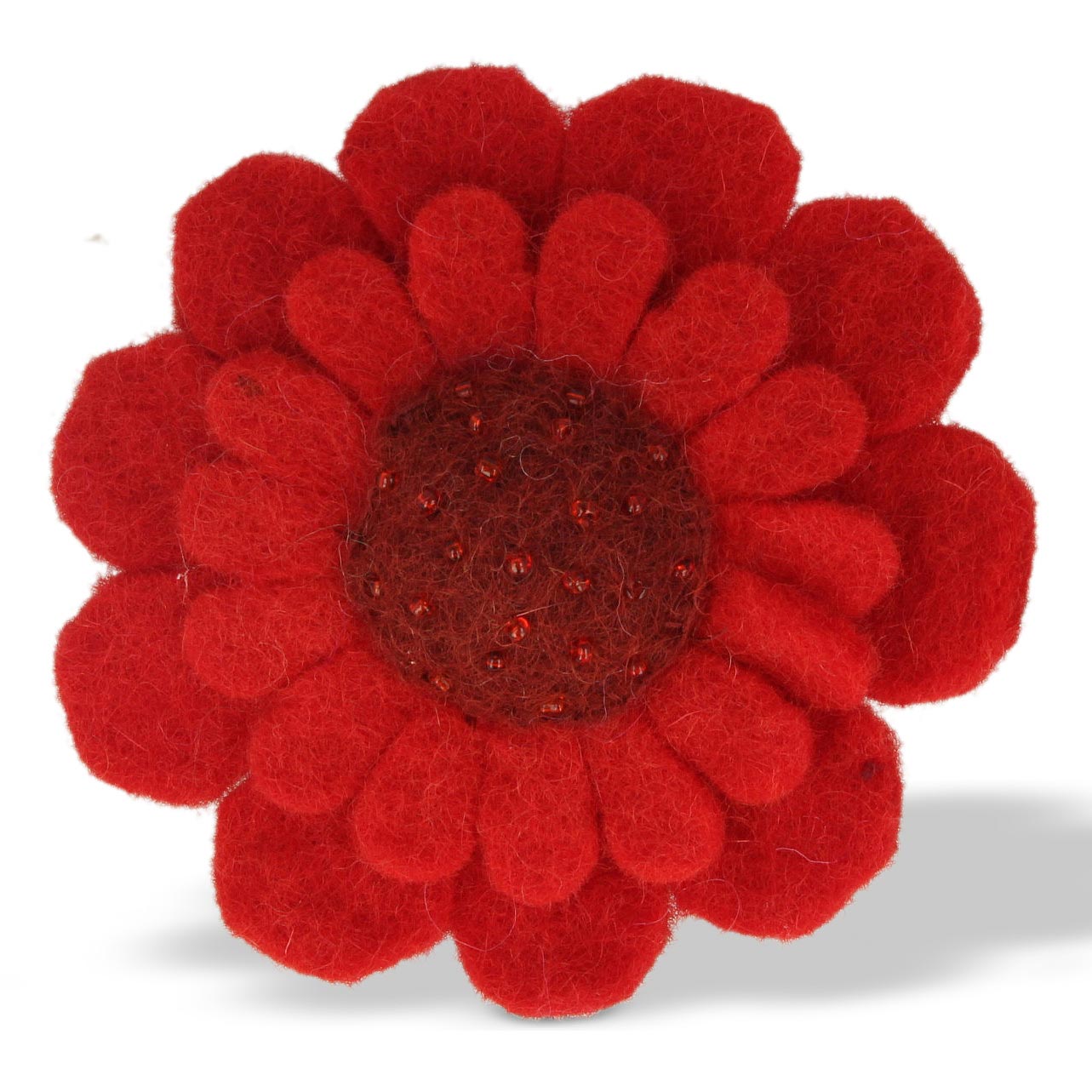 Filz-Brosche 'Blume', rot, Ø 9 cm günstig bestellen