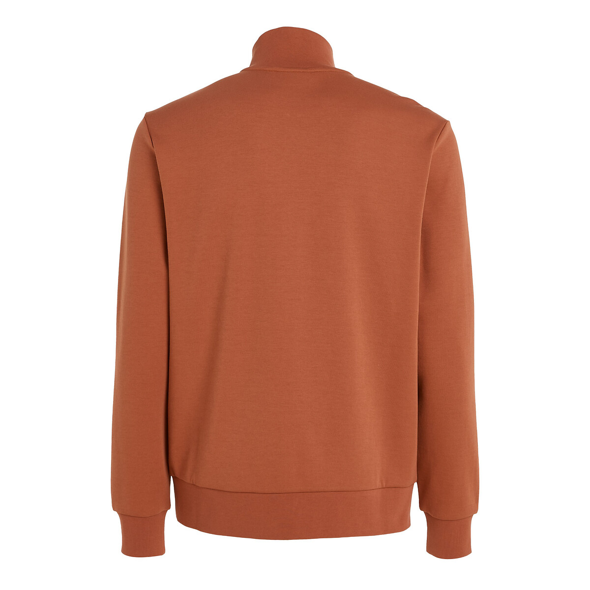 CALVIN KLEIN<br>Suéter com gola trucker, micro logo e zíper