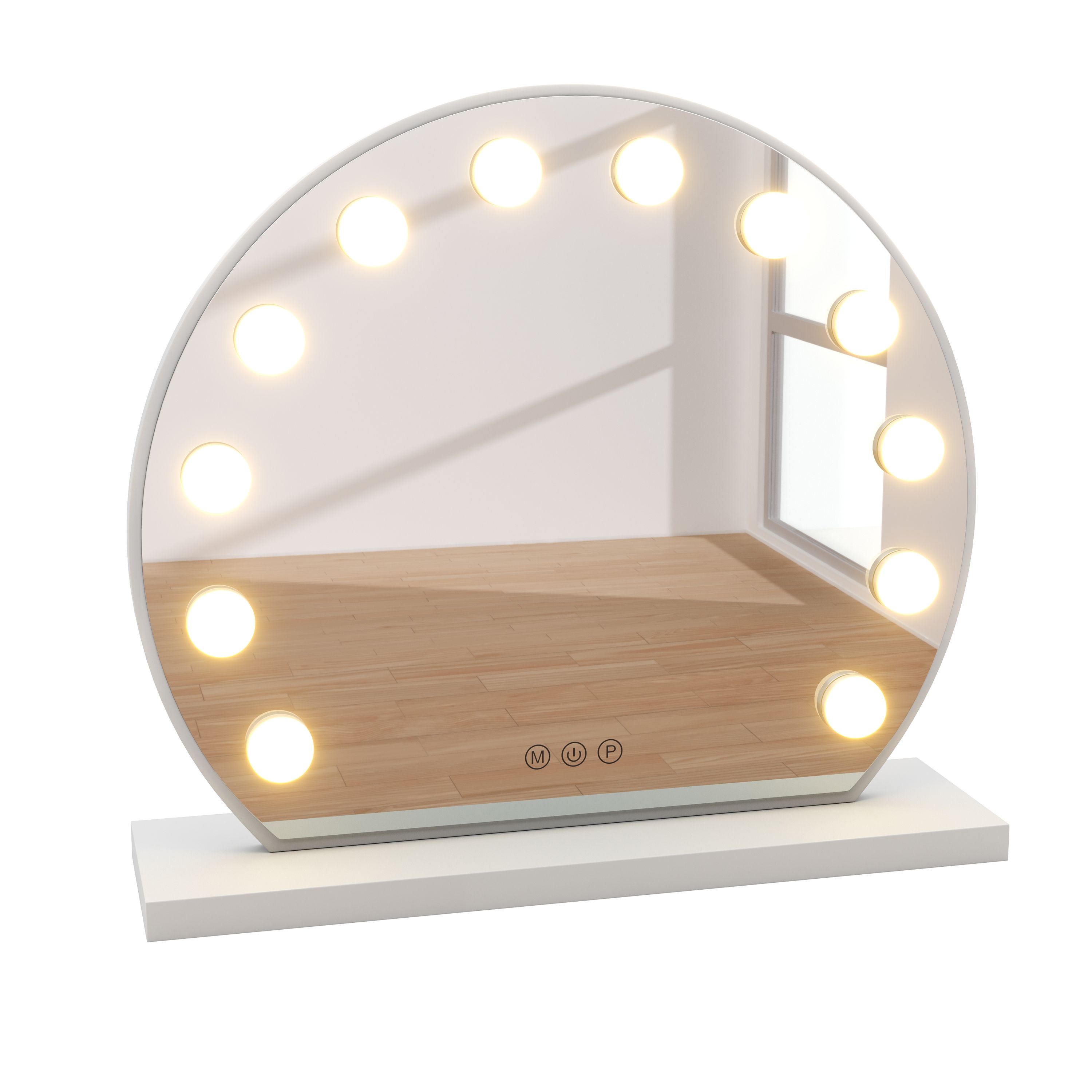 LED Spiegel EMMI rund 45 x 12 cm weiss