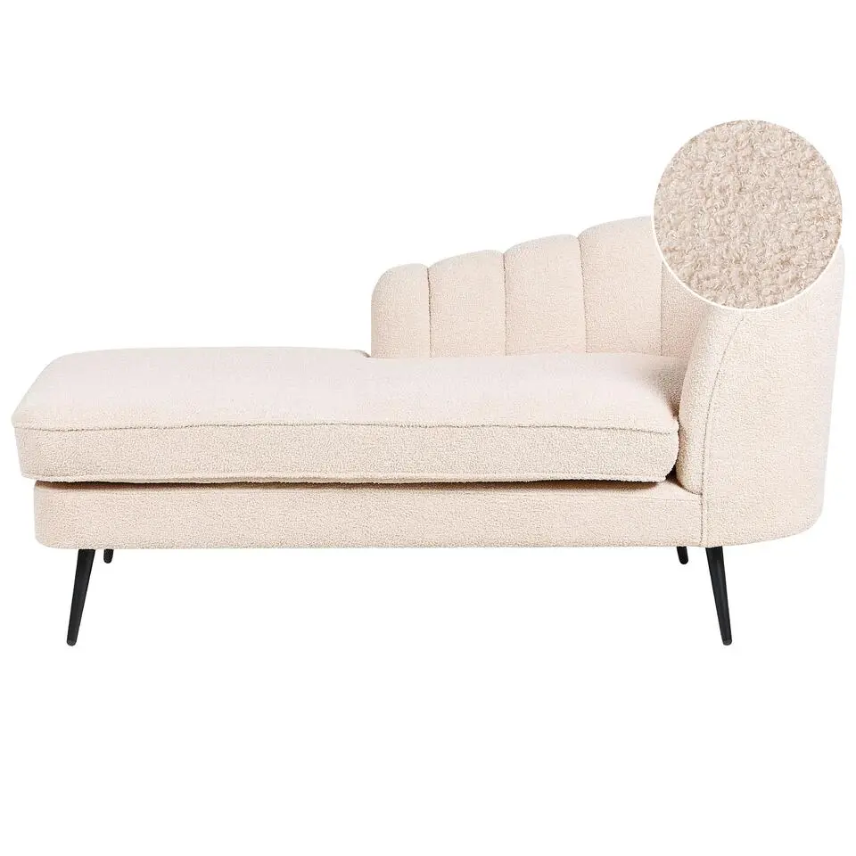 ALLIER - Chaise longue - Beige - Rechterzijde - Bouclé