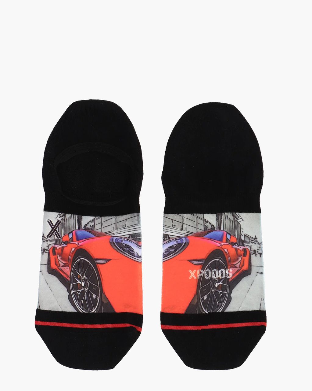 Xpooos Red Sportscar 62054 Heren Sneakersokken