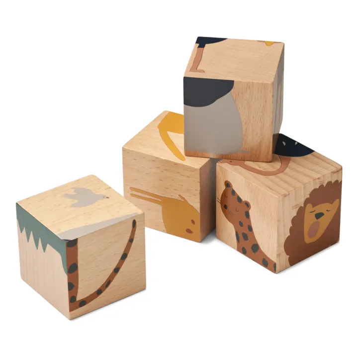 Liewood Cubes en bois Aage | All together/Nature