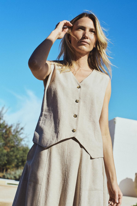Freequent beige dames gilet