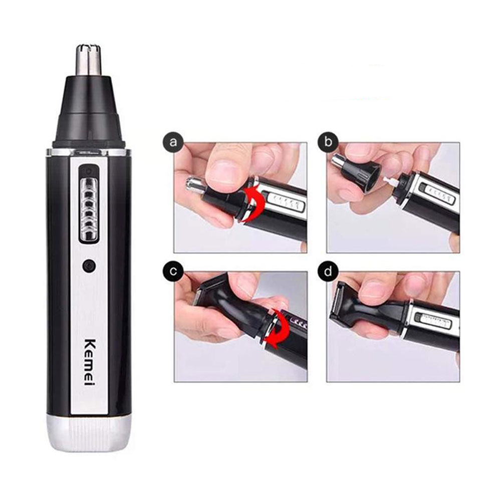 Elektrischer 4in1 Mini Nasen und Ohrenhaar Trimmer Akku Rasierer IPX7
