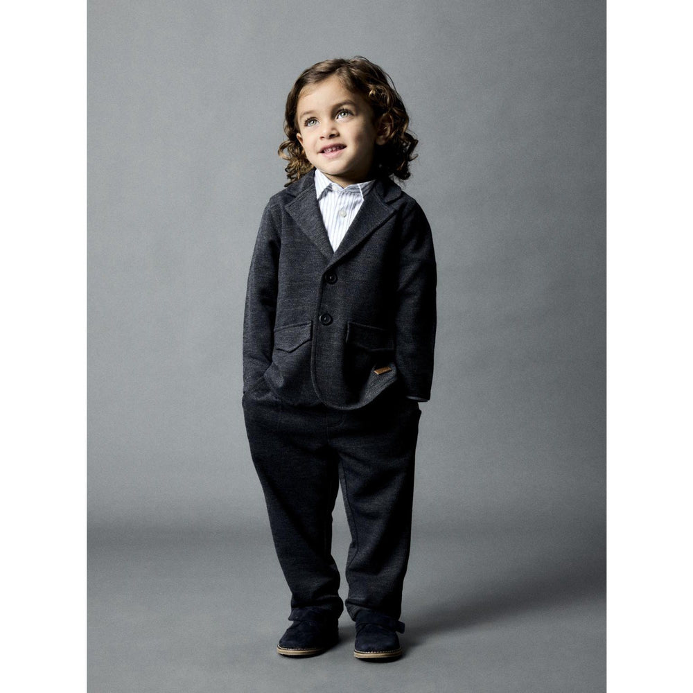 Dark Grey Melange Robino Sweat Blazer