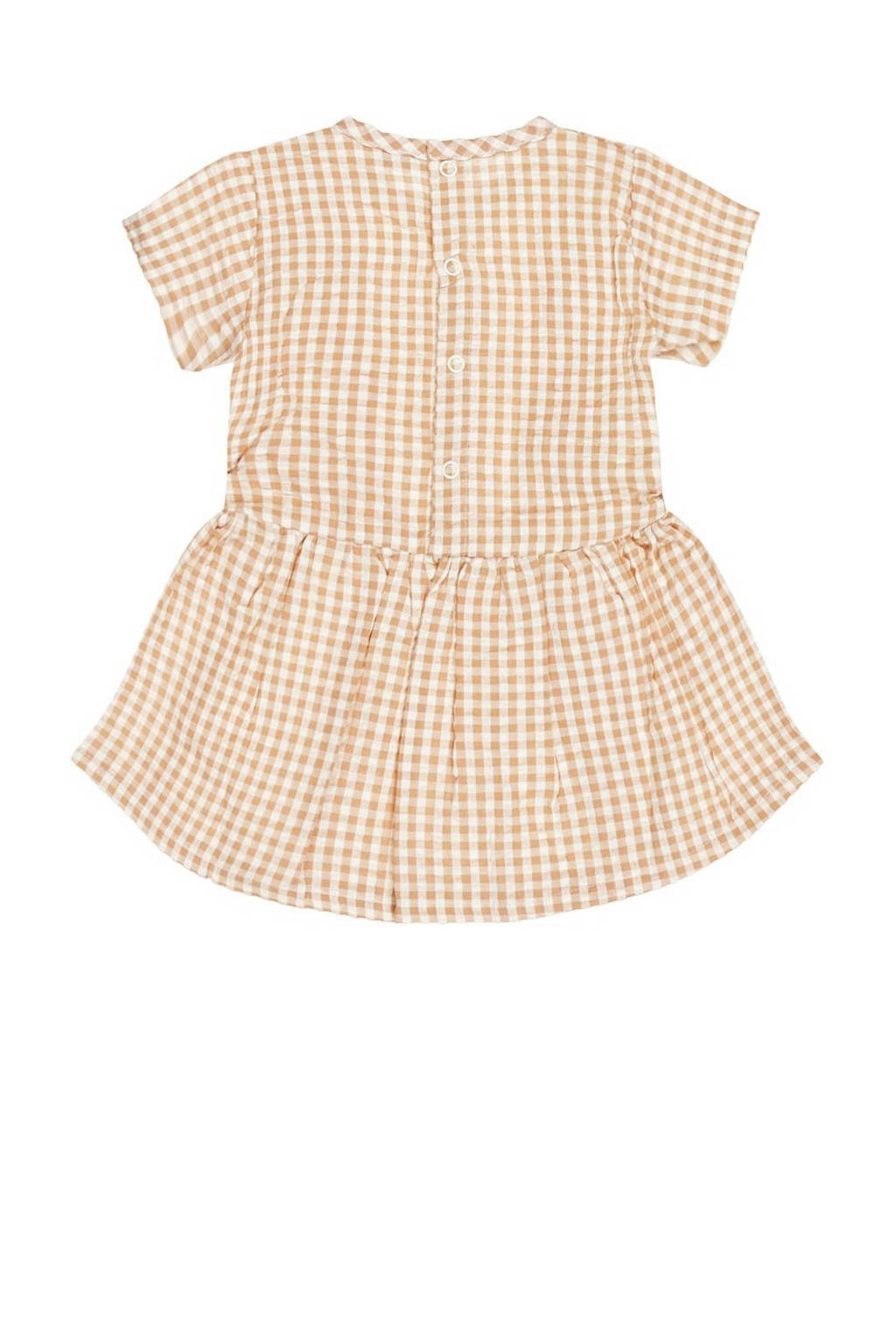 Dirkje geruite jurk Dress ss oranje/wit
