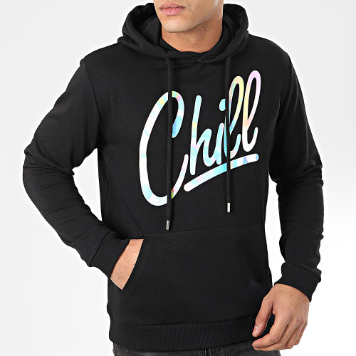Sweat Capuche Chill Iridescent Noir