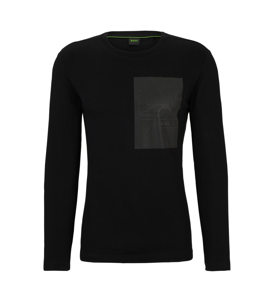 Camiseta preta BOSS Togn Mirror