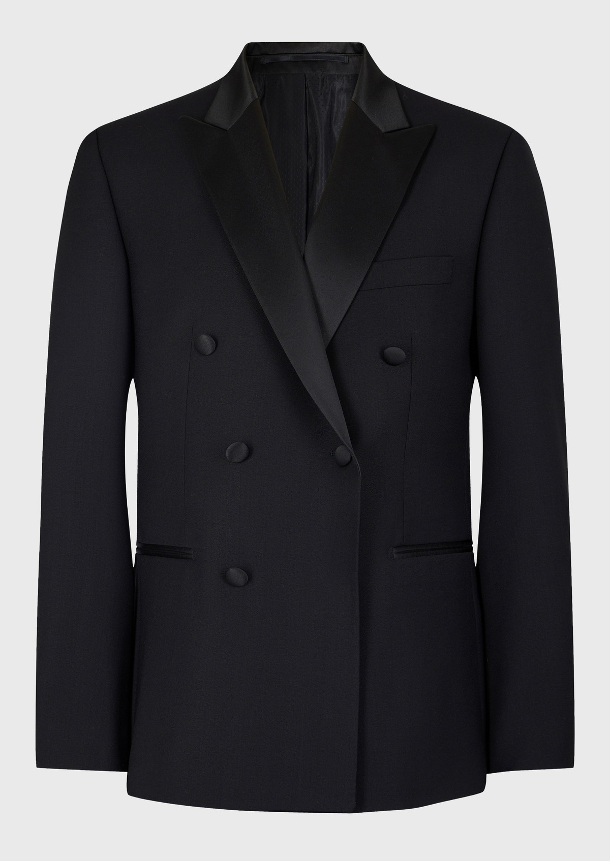 Veste de smoking Slim en laine unie noire
