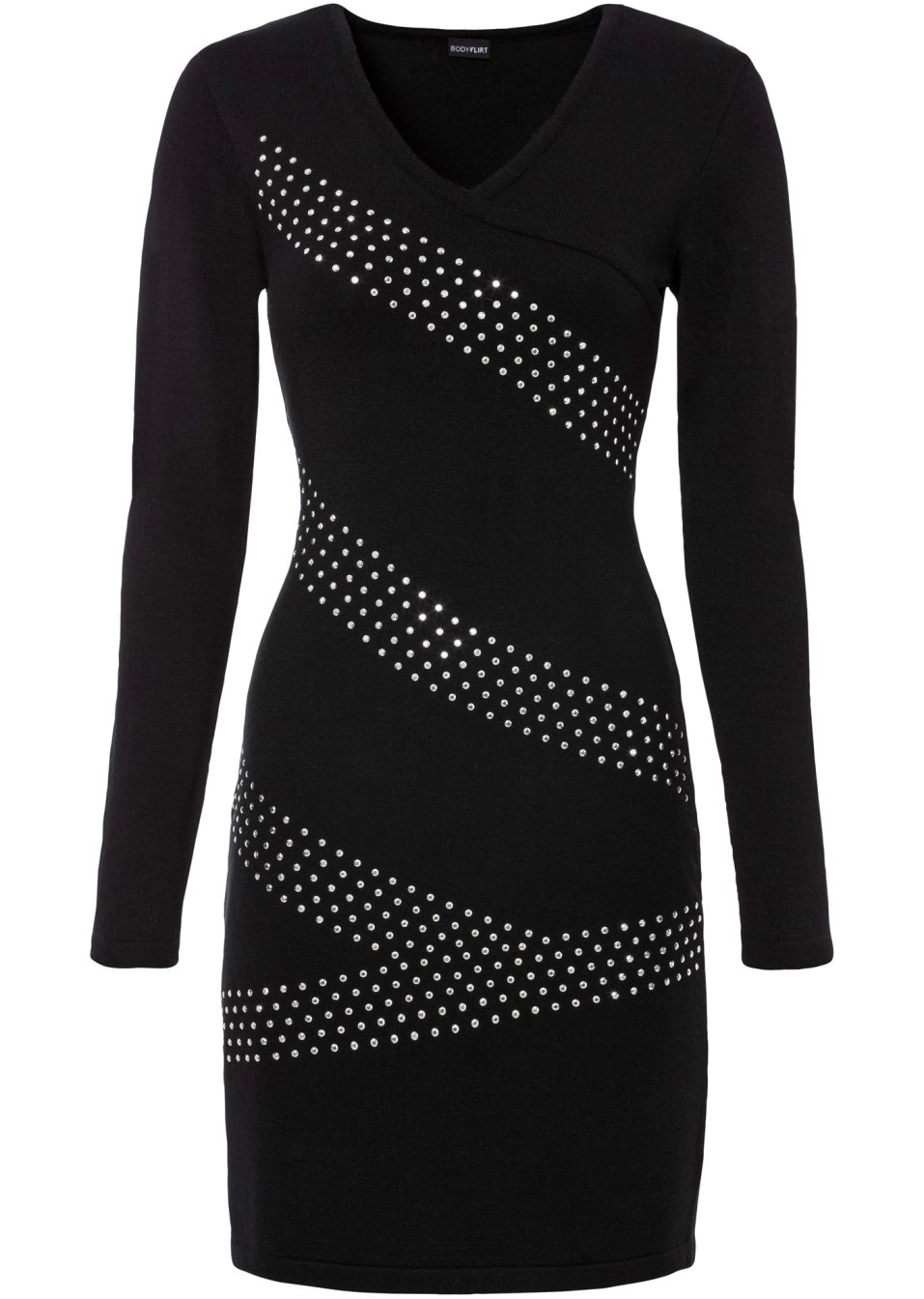 Robe en maille avec strass appliqués