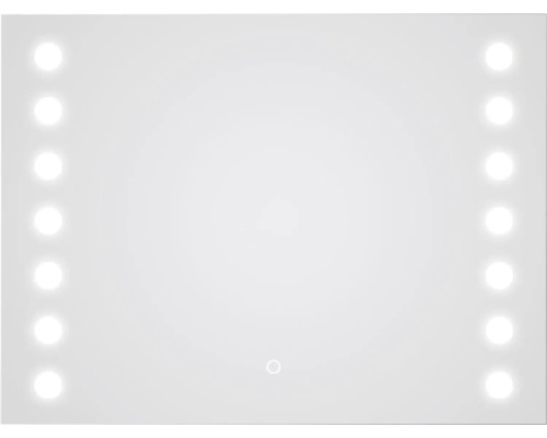 LED badkamerspiegel Zilver Hollywood 80x60 cm