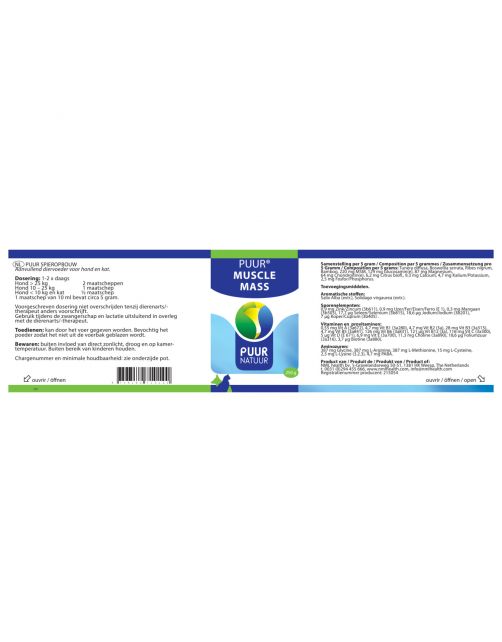 Puur Natuur Muscle Mass - Supplement - 250 g