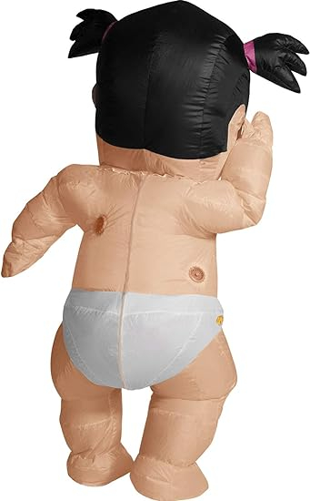 (170-180cm) Baby Shower Erwachsenen Kostüm Aufblasbare Baby Girl Verkleidung für Gender Reveal Party (Batteriebetrieben) - Daddy’s lil Girl