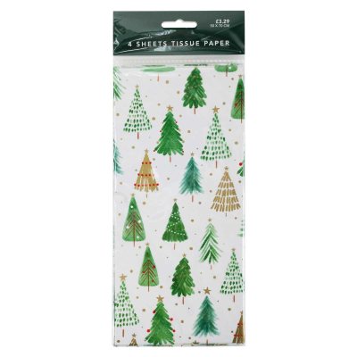 Green And Gold Trees Tissue