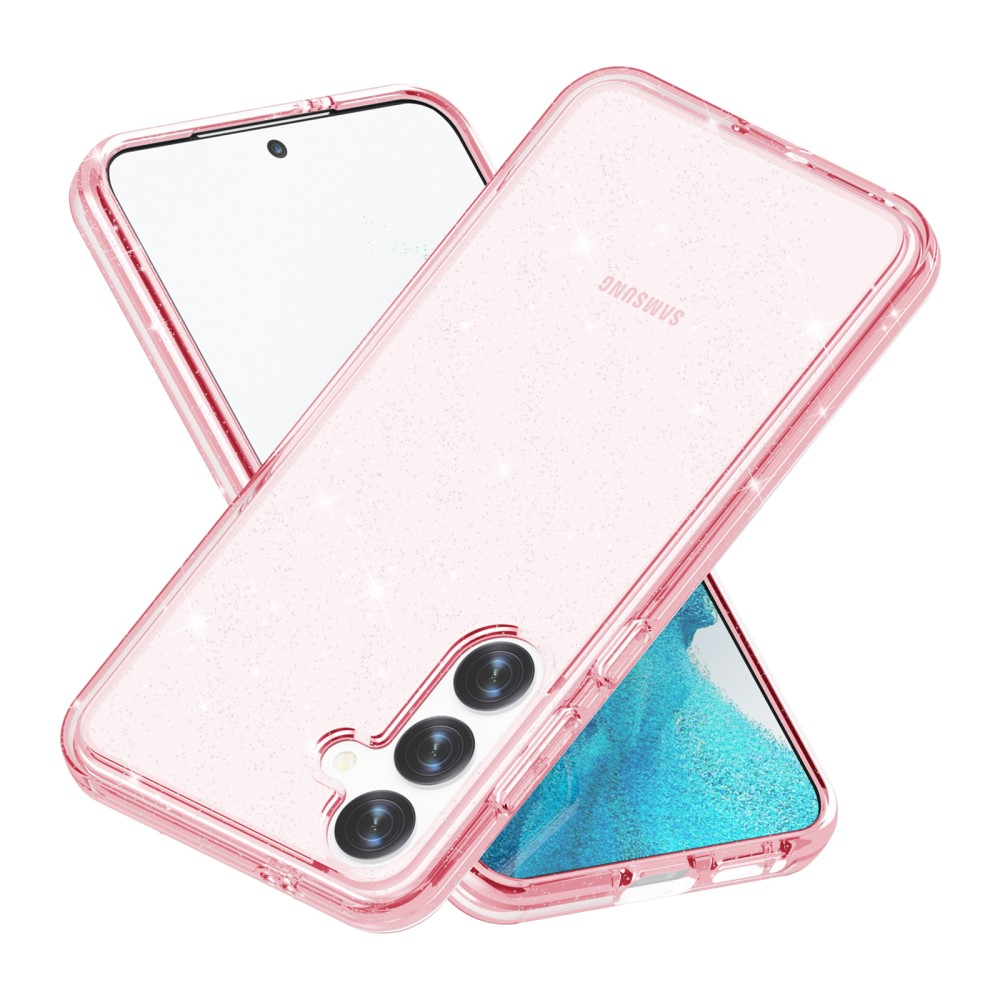 Samsung Galaxy S24  Plus Hybrid Hardcase Schutzhülle im Glitzer Design - Pink / Transparent