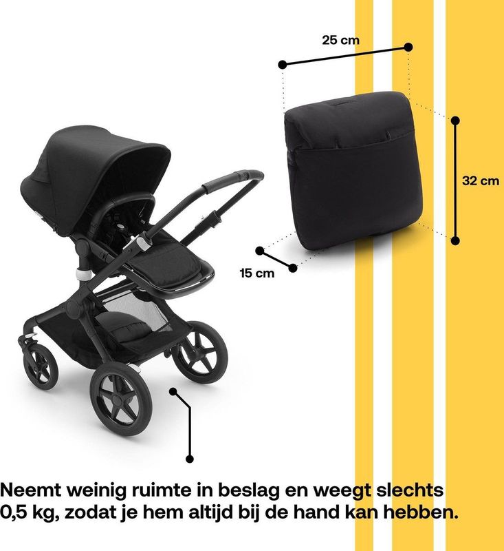 Bugaboo Voetenzak, All season en Waterdicht, Warm en Ademend Behaaglijke Voetenzak in Midnight Black