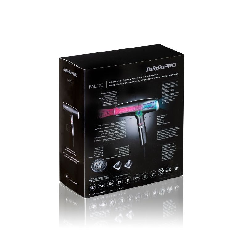 Sèche-cheveux FALCO Ionic noir + Argent 2000W Babyliss Pro
