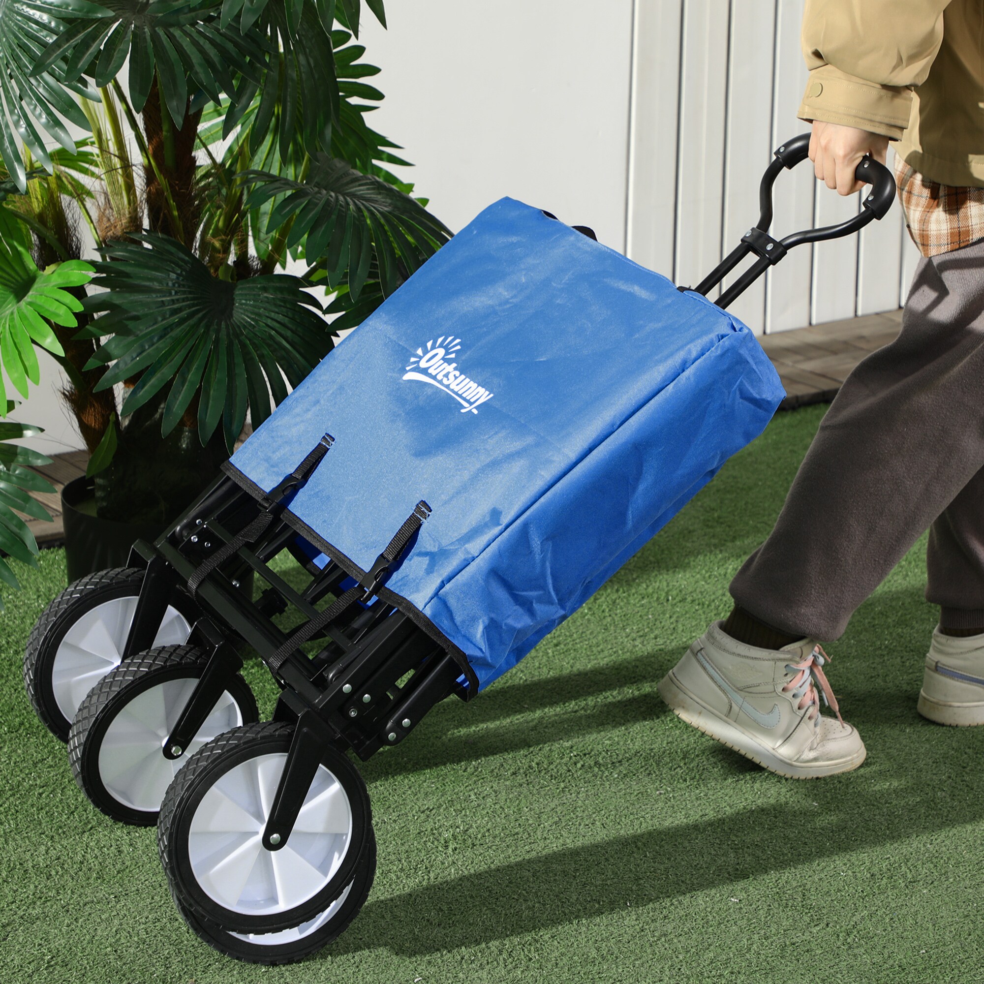 Outsunny Bollerwagen faltbar dunkelblau 107 x 51 x 91,5 cm (LxBxH)