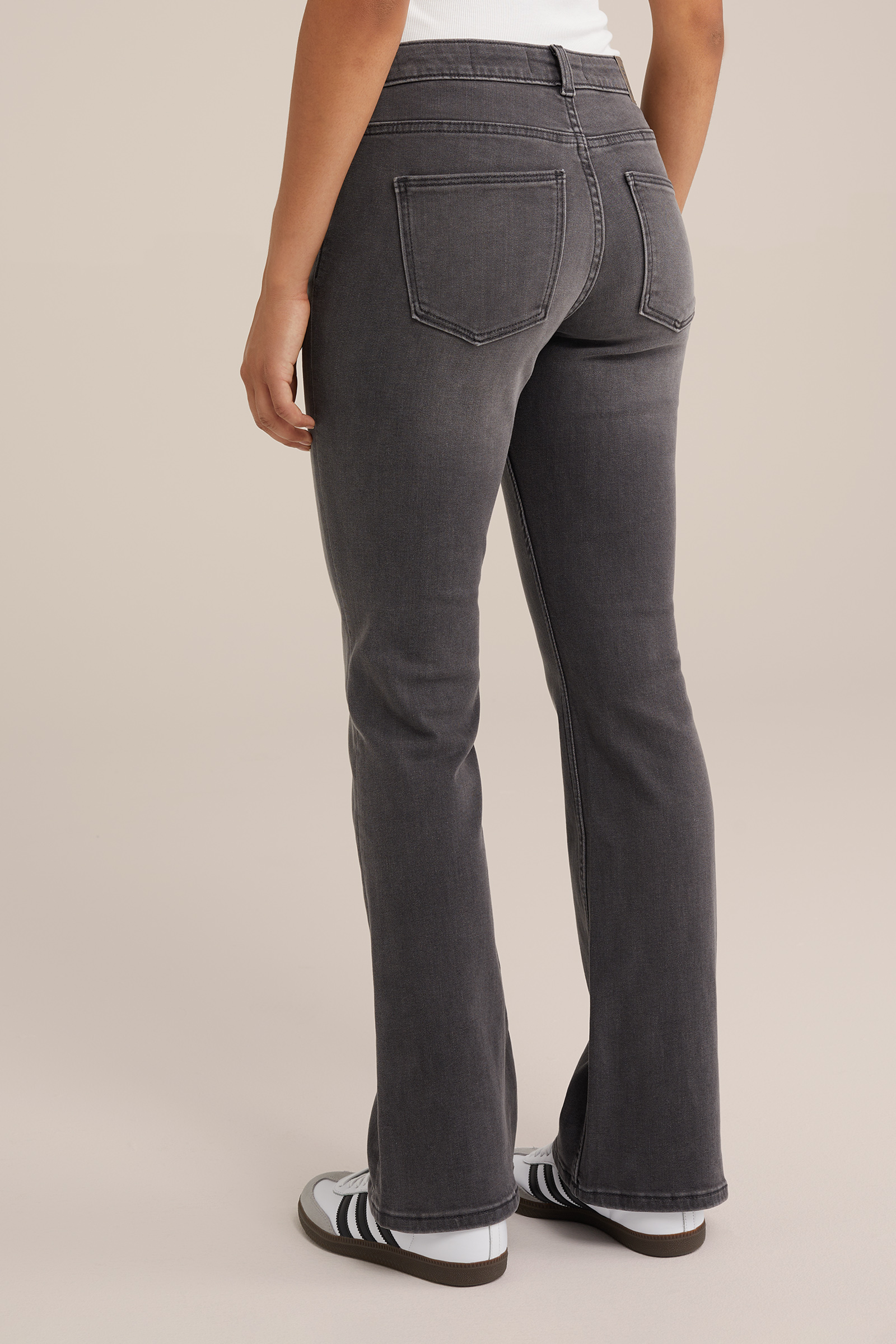 mid rise bootcut jeans met superstretch Blue Ridge Donkergrijs