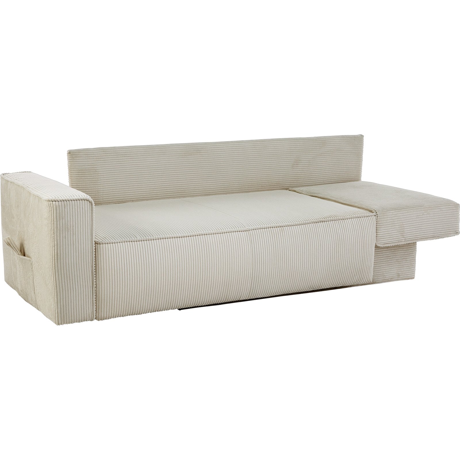 Bettsofa Tom Stoff Cord greige 82 x 200 cm