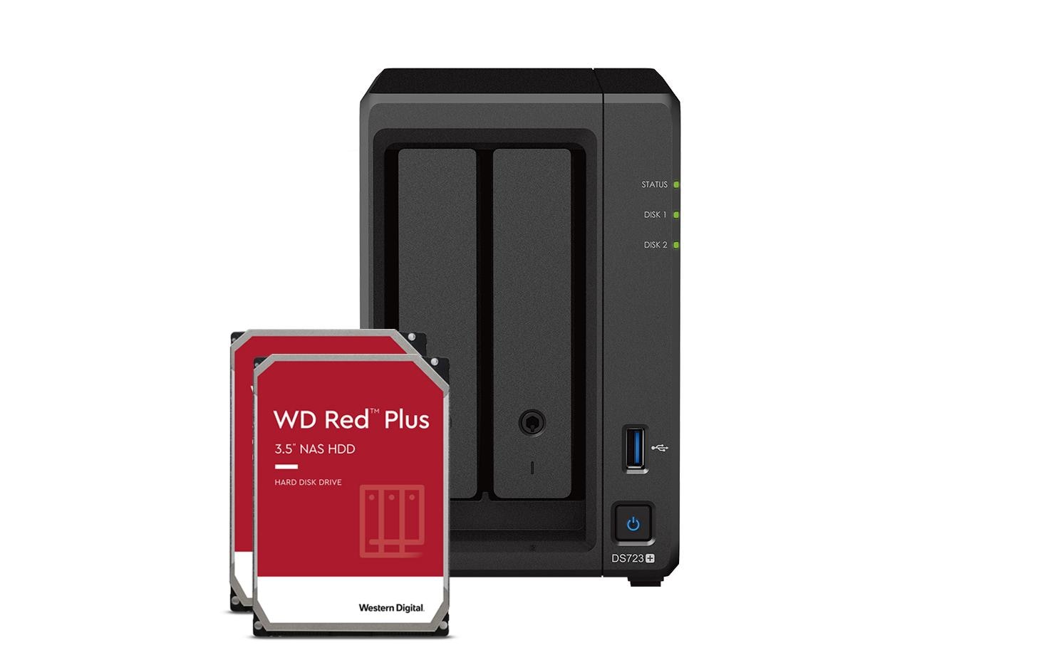 NAS DiskStation DS723+ 2-bay WD Red Plus 24 TB<br>Leistungsstarker NAS mit zwei Einschüben