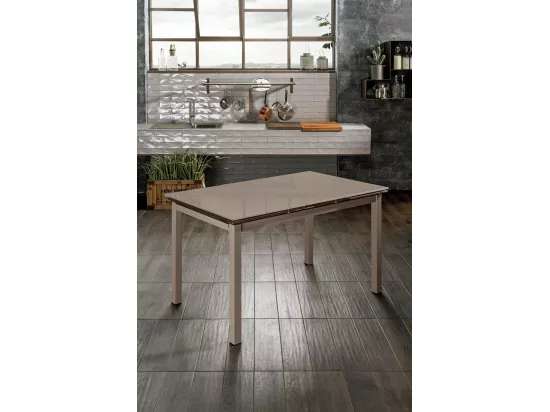 Baud Table extensible (110/170 x 75 cm) en verre trempé marron