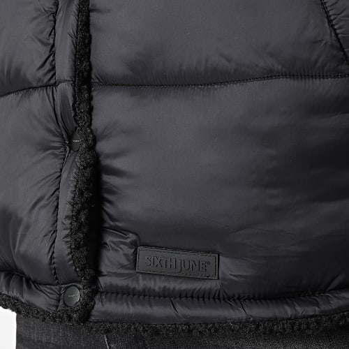 Veste Fourrure Doudoune Sans Manches Réversible U33471MOW Noir