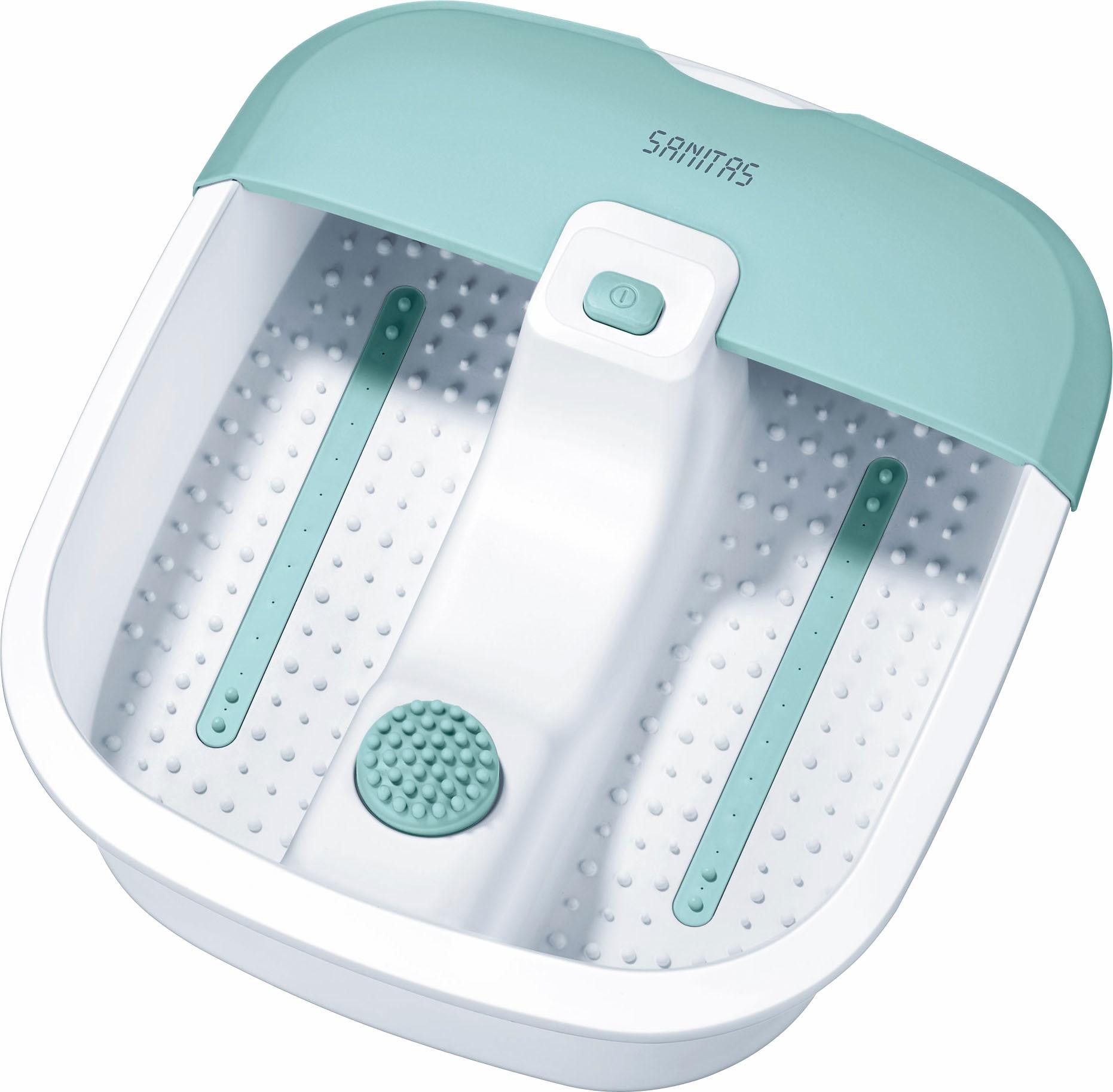Sanitas Fussbad »SFB 07 mit Vibrations- und Sprudelmassage, sowie Wassertemperierung« Abnehmbarer Spritzschutz, rutschfeste Gummifüsse, mit Massageaufsatz