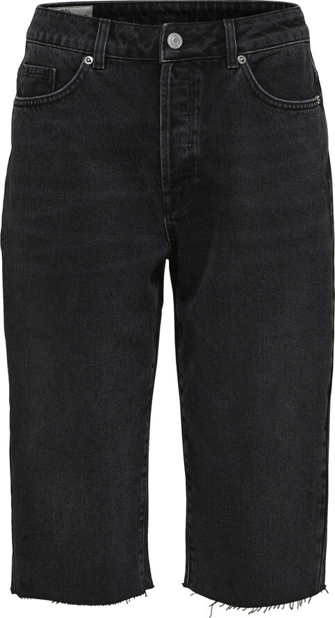 Selected Femme SLFLOU MW SLIM GREY STONE SHORTS W Sort