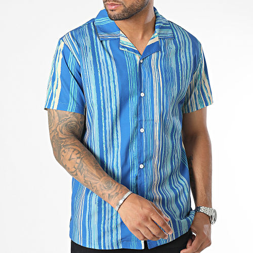 Chemise Manches Courtes Bleu Marine Vert