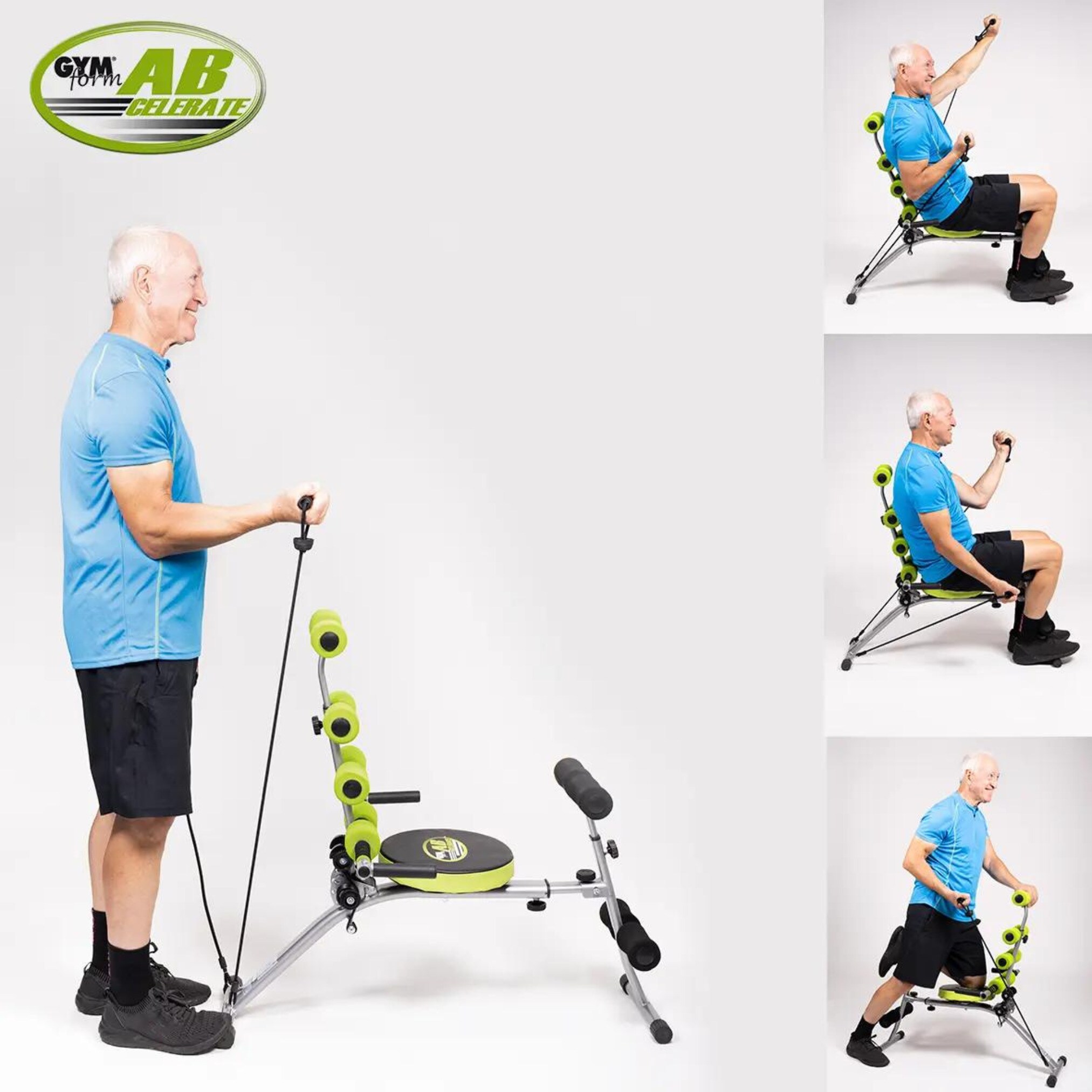Gymform® Bauchtrainer - Bauchmuskeltrainer mit Trainingsbänder AB Celerate SET