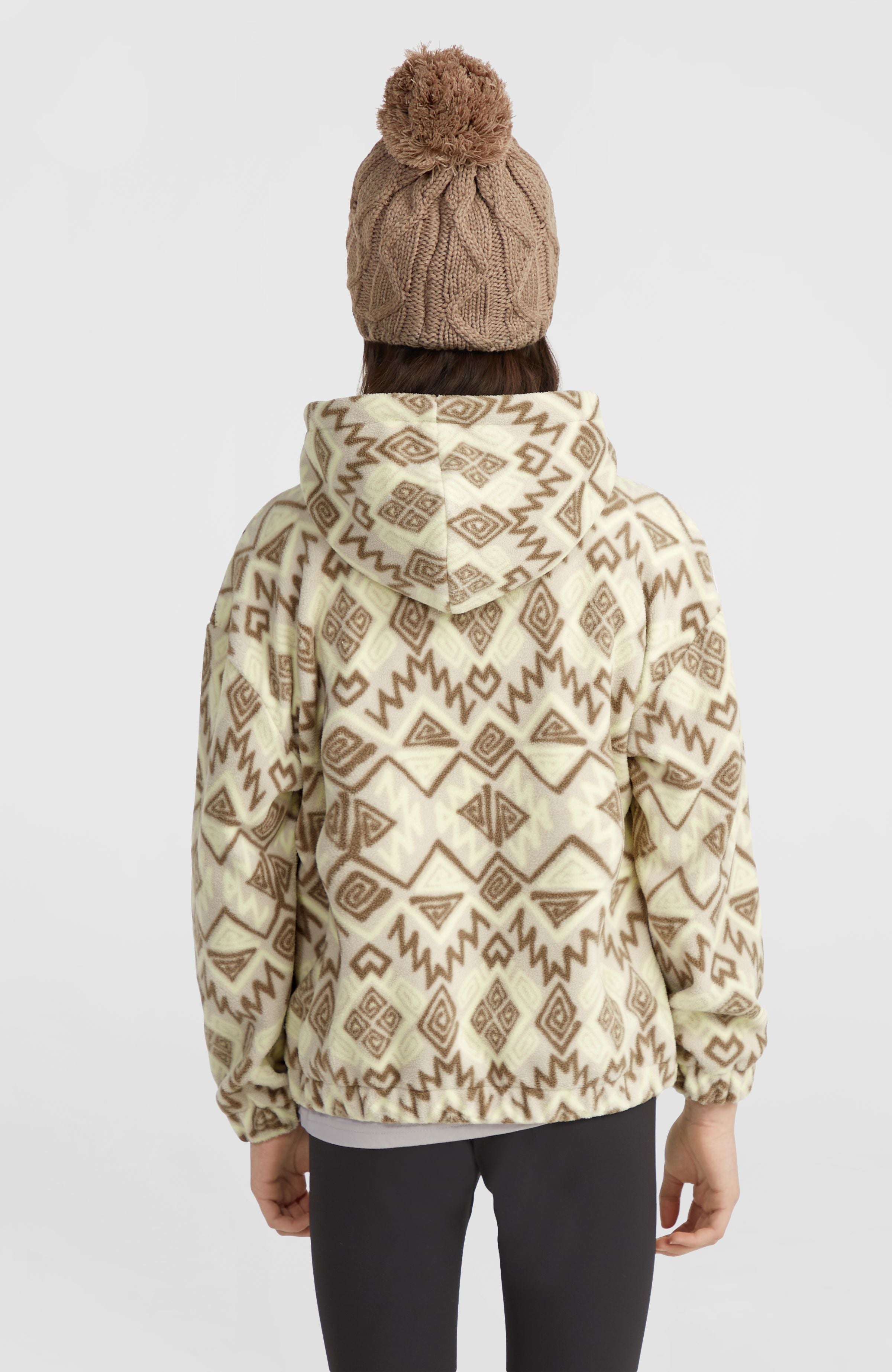 Superfleece hoodie met halve rits