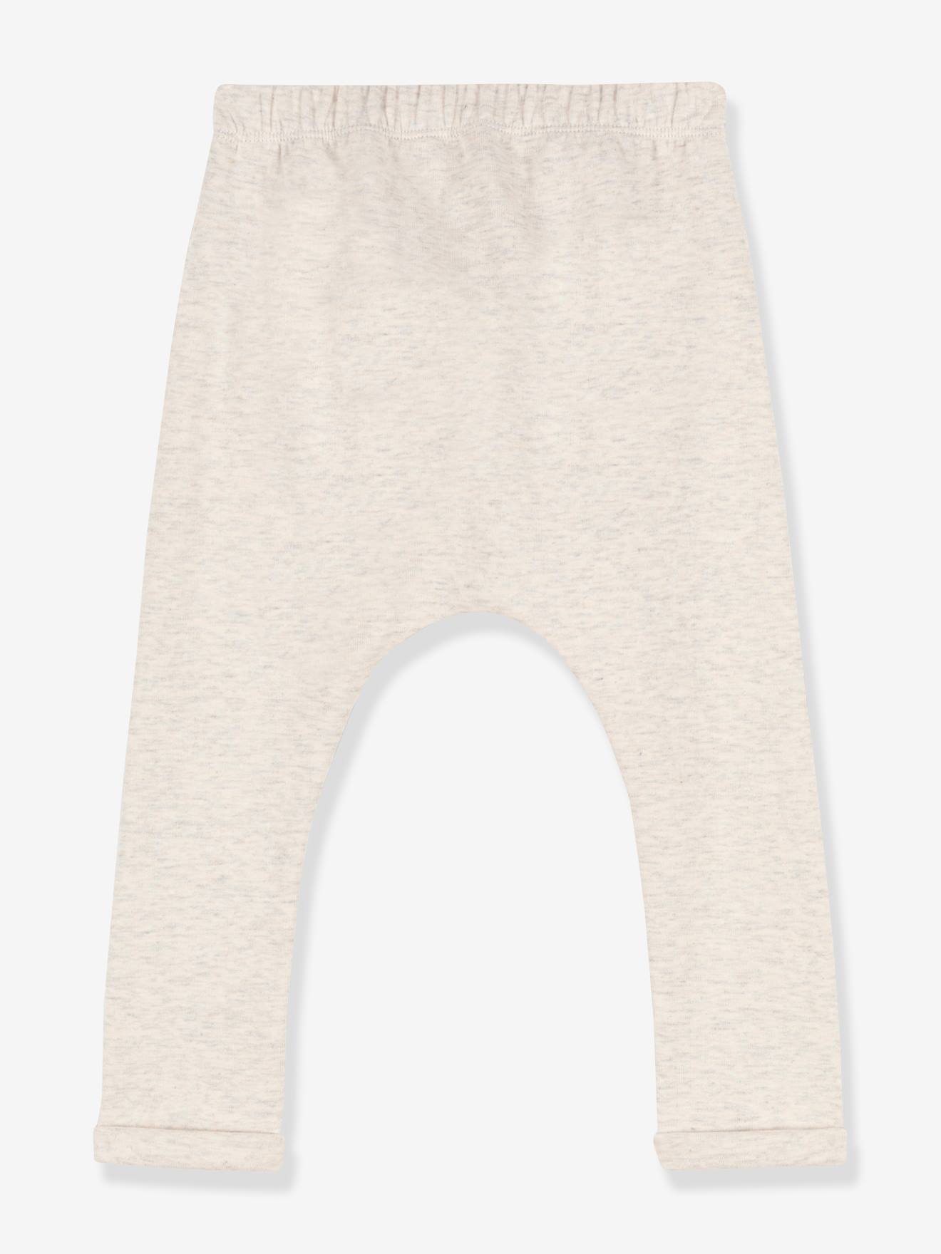 Calças de bebê PETIT BATEAU em malha grossa bege mesclada