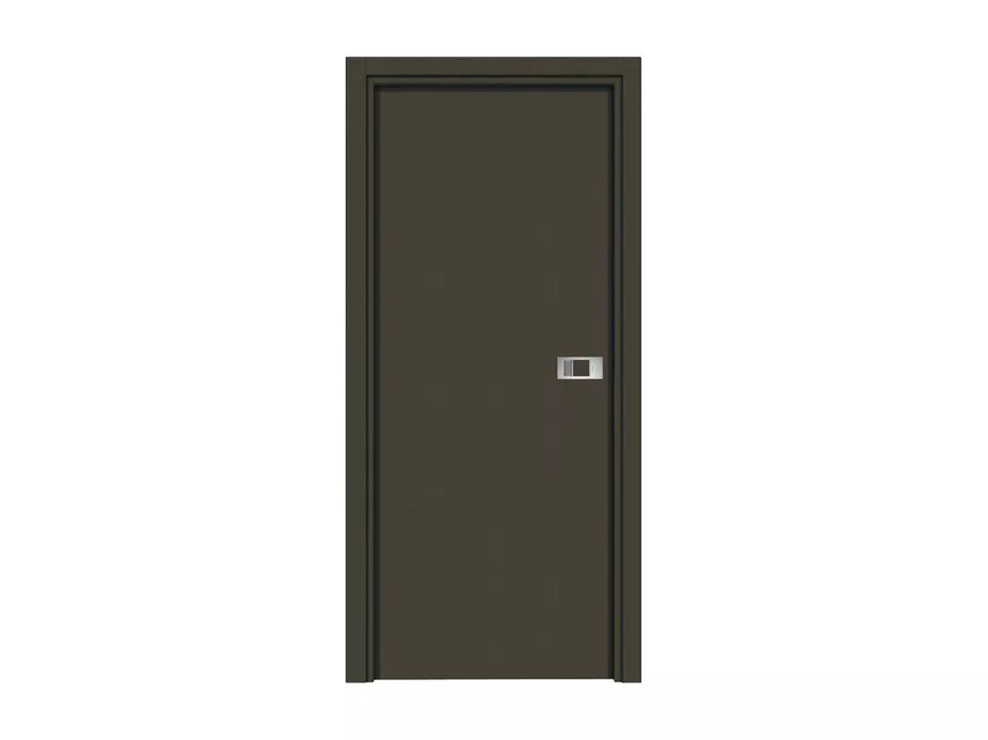 Bloc-porte Miro avec poignée Exclusive grise, H.204 x l.93 cm, aspect cuir basalte