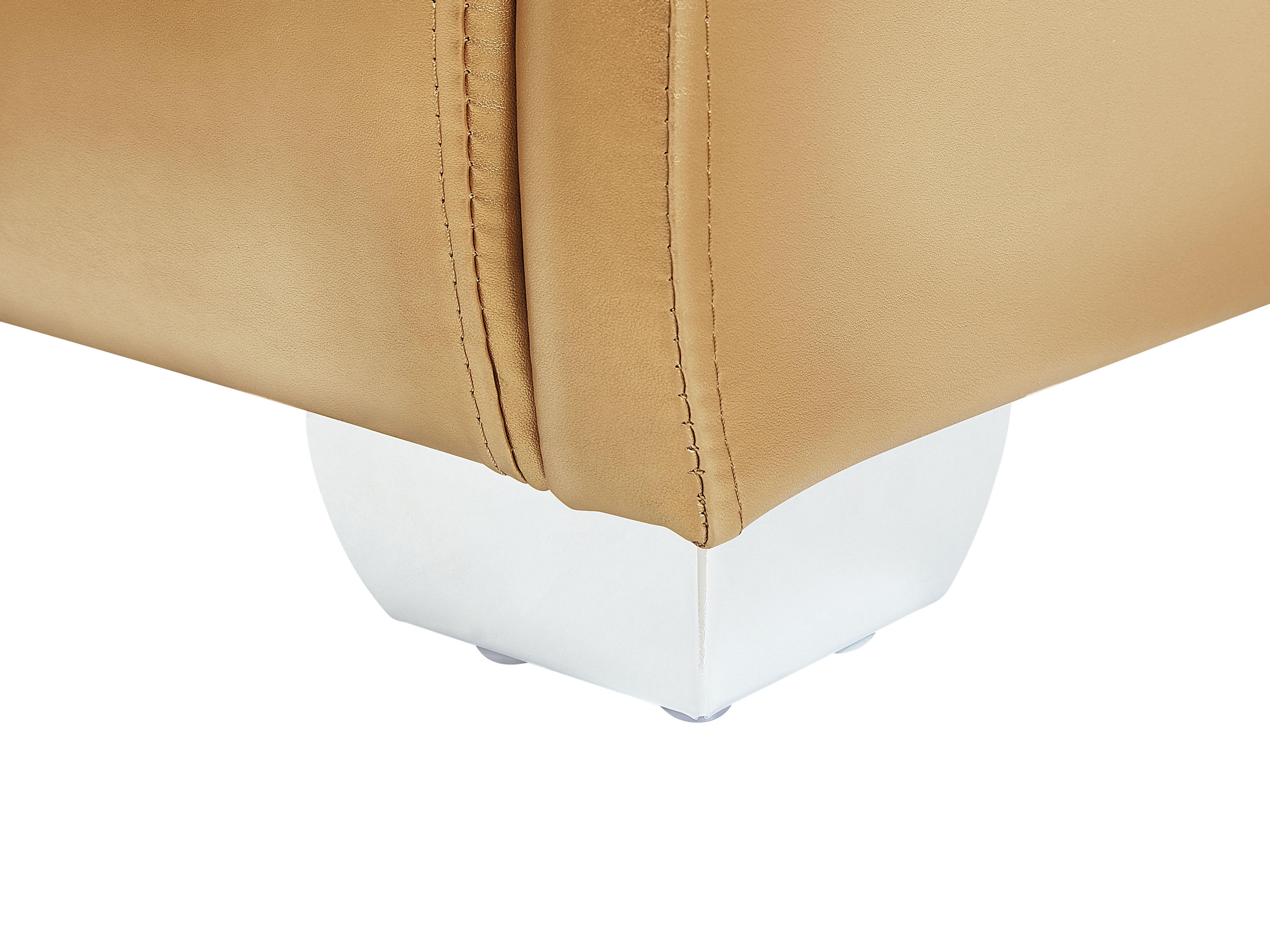 Waterbed met LED-verlichting Leer PARIS 140 x 200 cm Goud