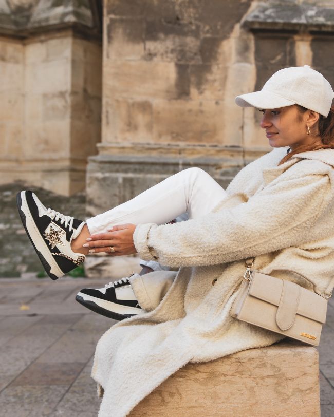 Basket femme étoile noire léopard plateforme - Coralia