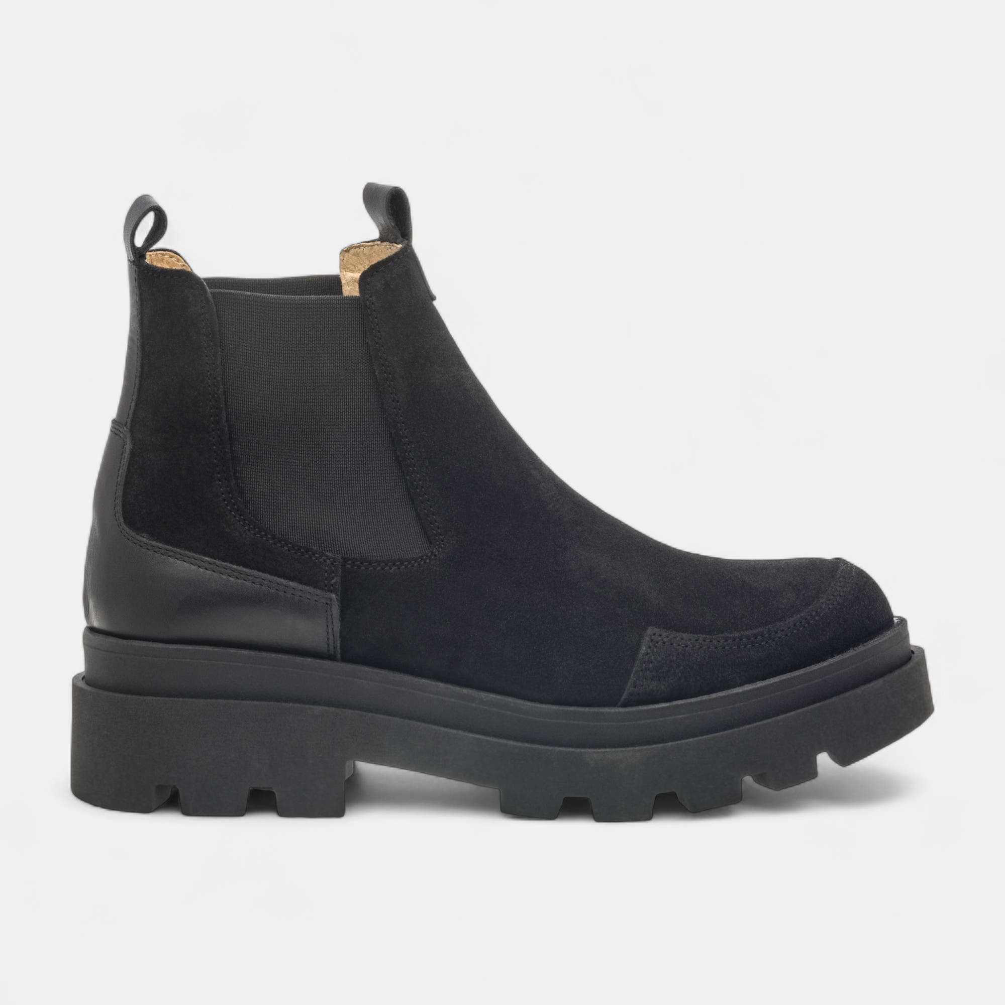 Boots chelsea Femme en cuir noir