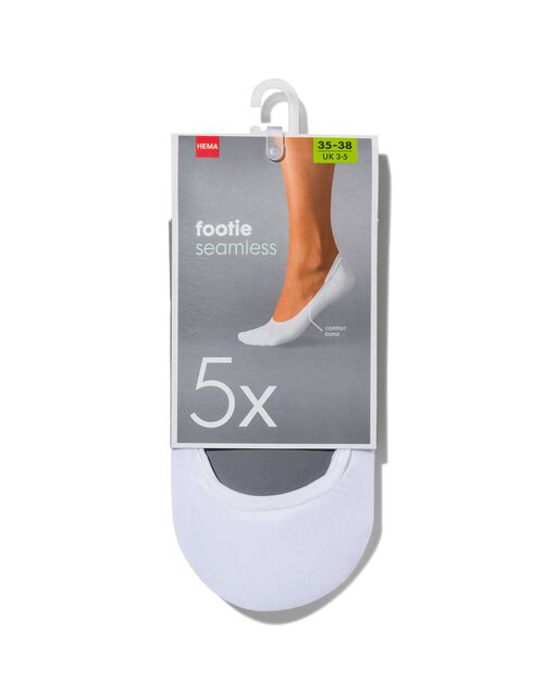 5 paires de socquettes basses femme sans couture blanc