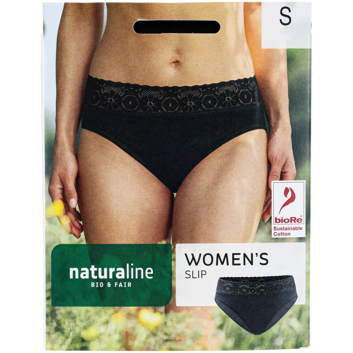 Naturaline Textil Damen Slip schwarz S