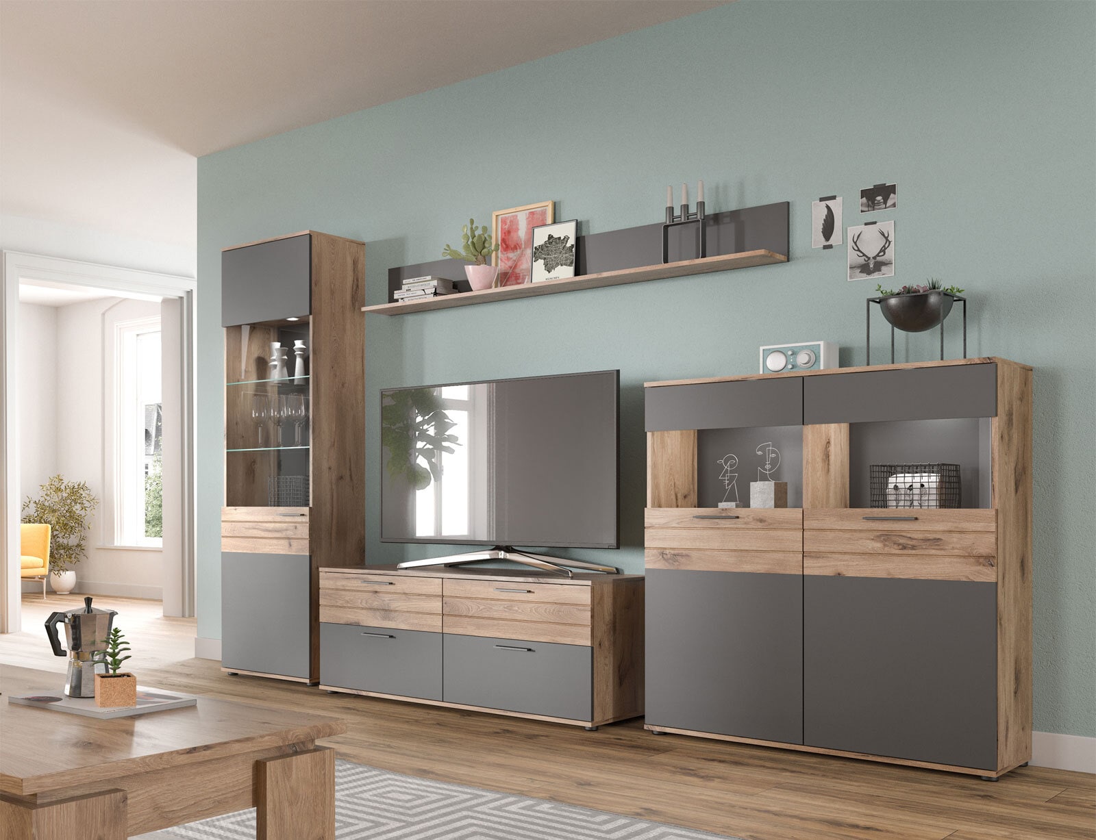 Lowboard Mason Grau/Braun 130x53x47 cm