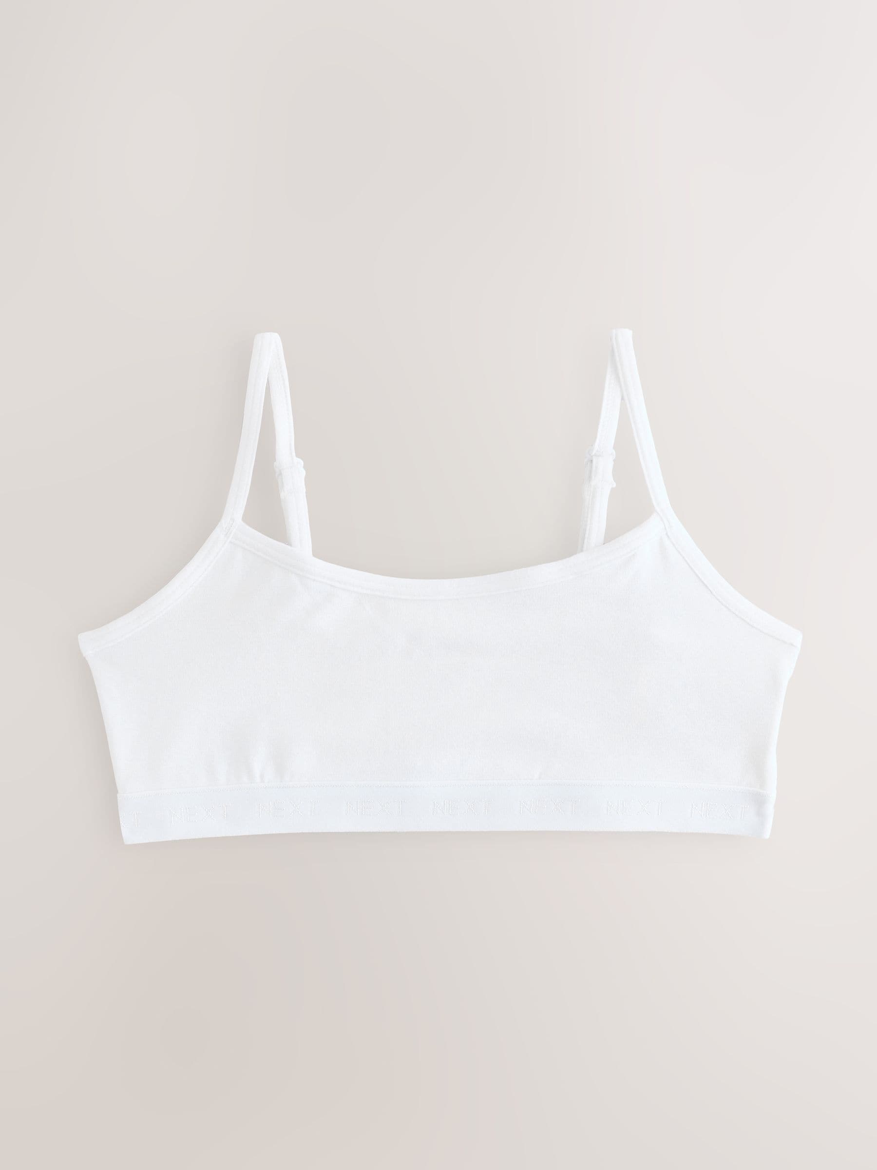 Wit - Set van 3 crop tops met bandjes (5 - 16 jr)