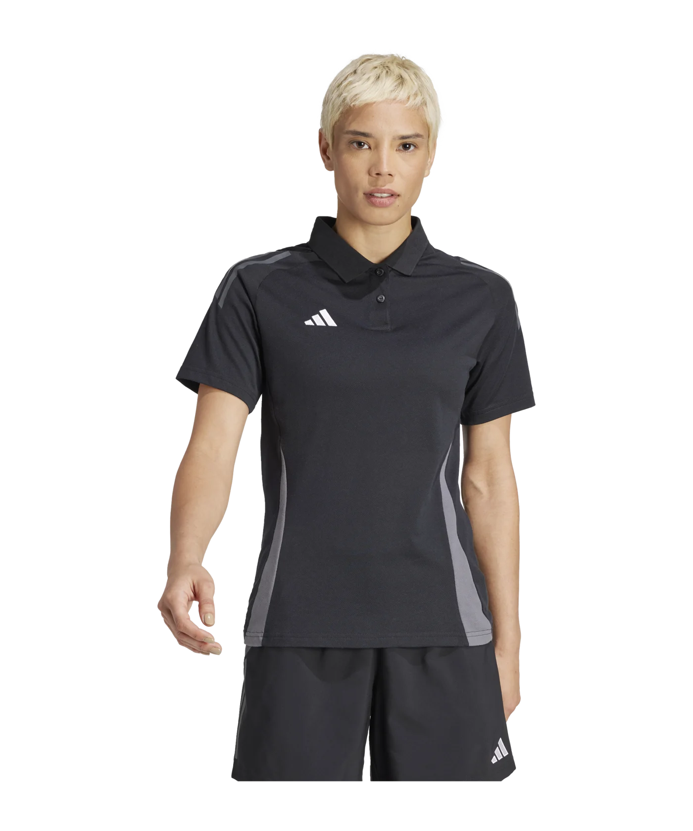 adidas Tiro 24 Competition Poloshirt Damen Schwarz Grau
