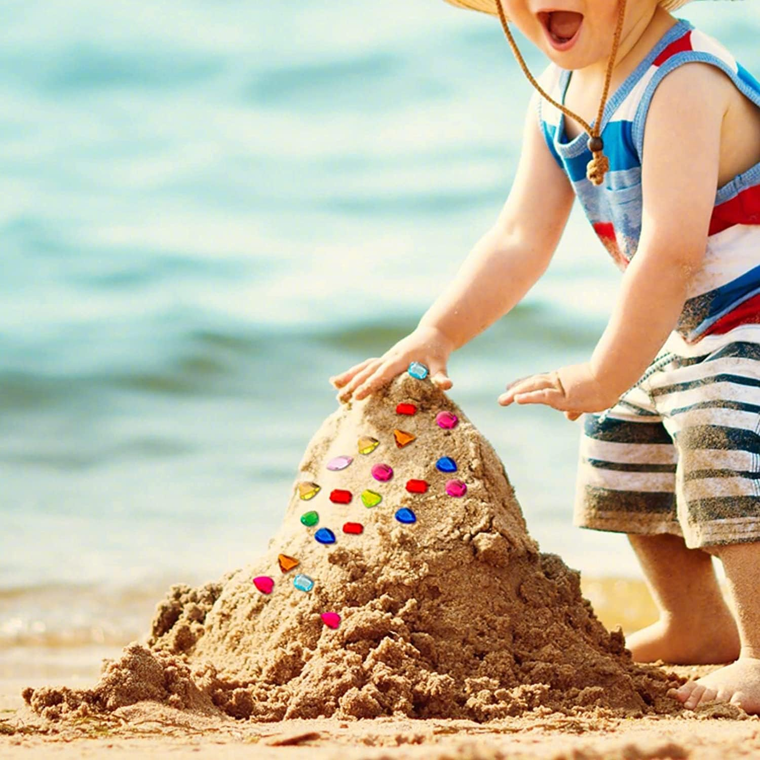 (50er Set) 3D Perlen DIY Bastel Steine Tisch Deko Party / Geburtstag / Hochzeit - Bunt