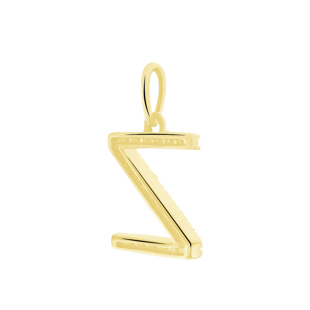 Pendentif Lettre Z Or Jaune Oxyde