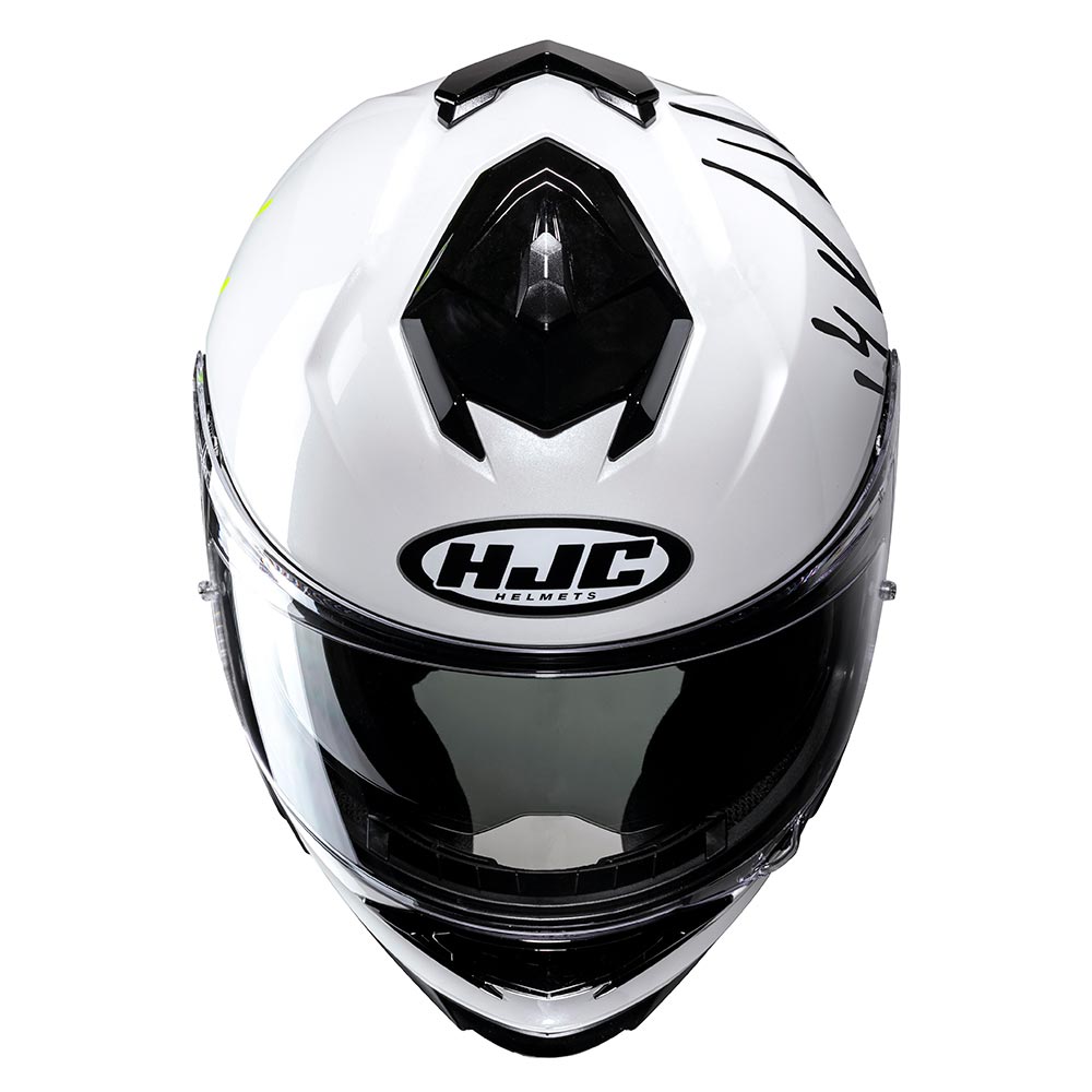 HJC - Casque i71 Celos MC3H / Blanc / Noir / Jaune fluo